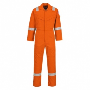 Portwest FR50 Flame Resistant Anti-Static Orange Coveralls (350g)